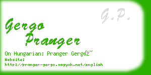 gergo pranger business card